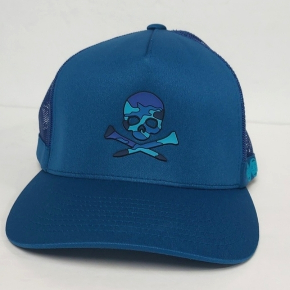G/FORE Skull Trucker Hat Golf Cap Snapback Blue - Picture 15 of 16
